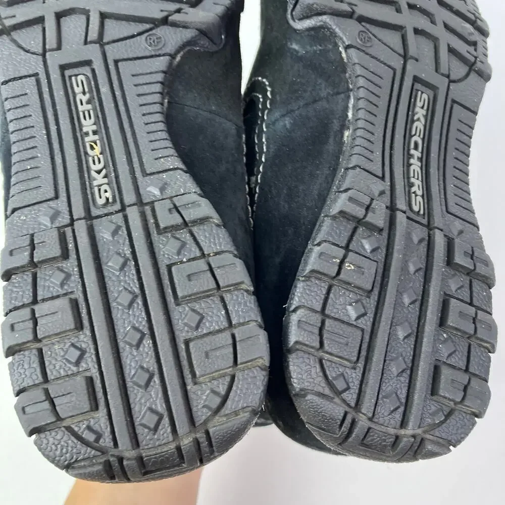 Skechers Relaxed Fit Bikers Londoner Women's Ankle Boots Black Suede Sz 8.5